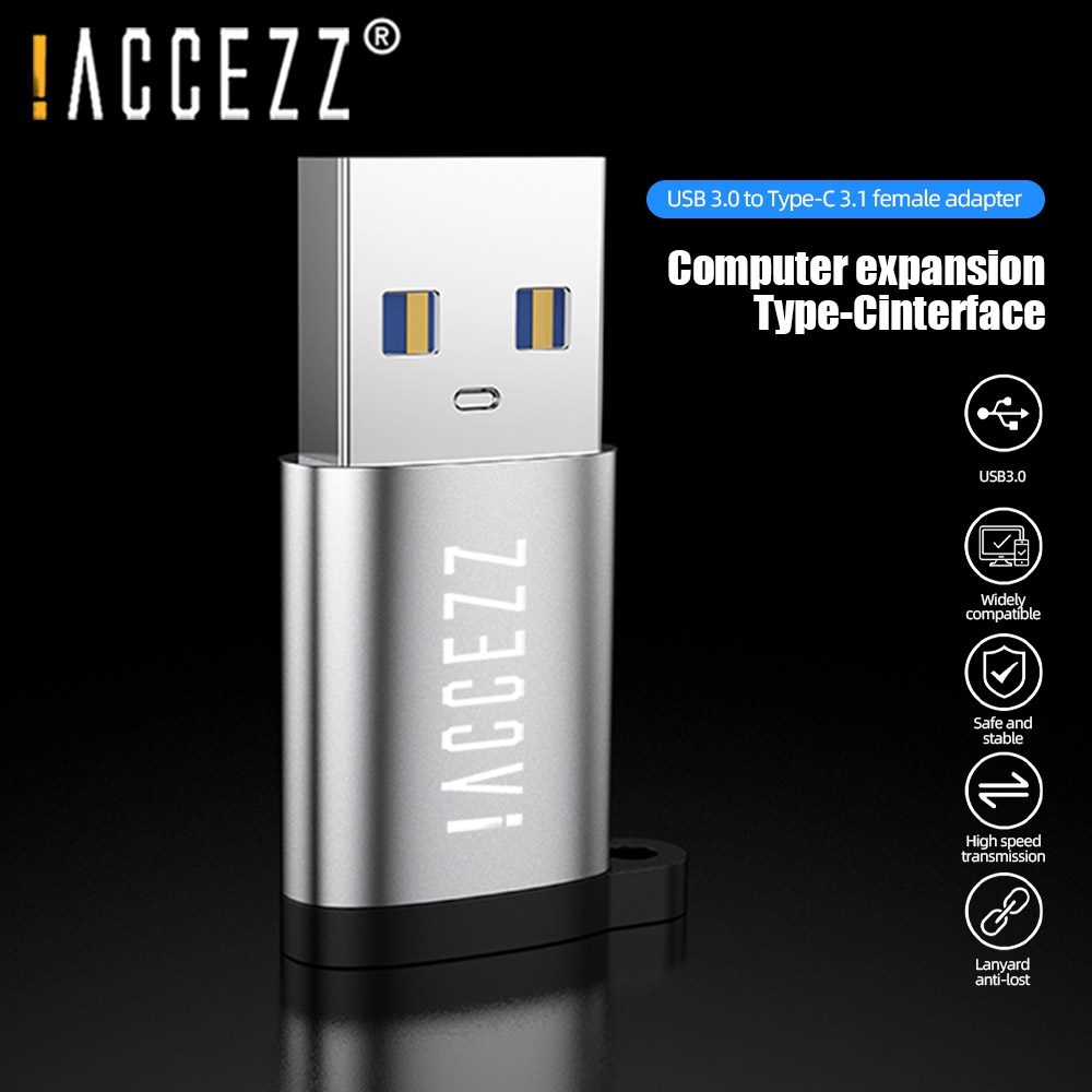 ACCEZZ  Bộ chuyển đổi OTG USB sang Type-C Bộ chuyển đổi nữ Đầu nối bộ sạc máy tính bảng