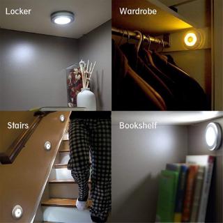 3 LED Push Touch Lamp Kitchen Cabinet Closet Night Wall Light
