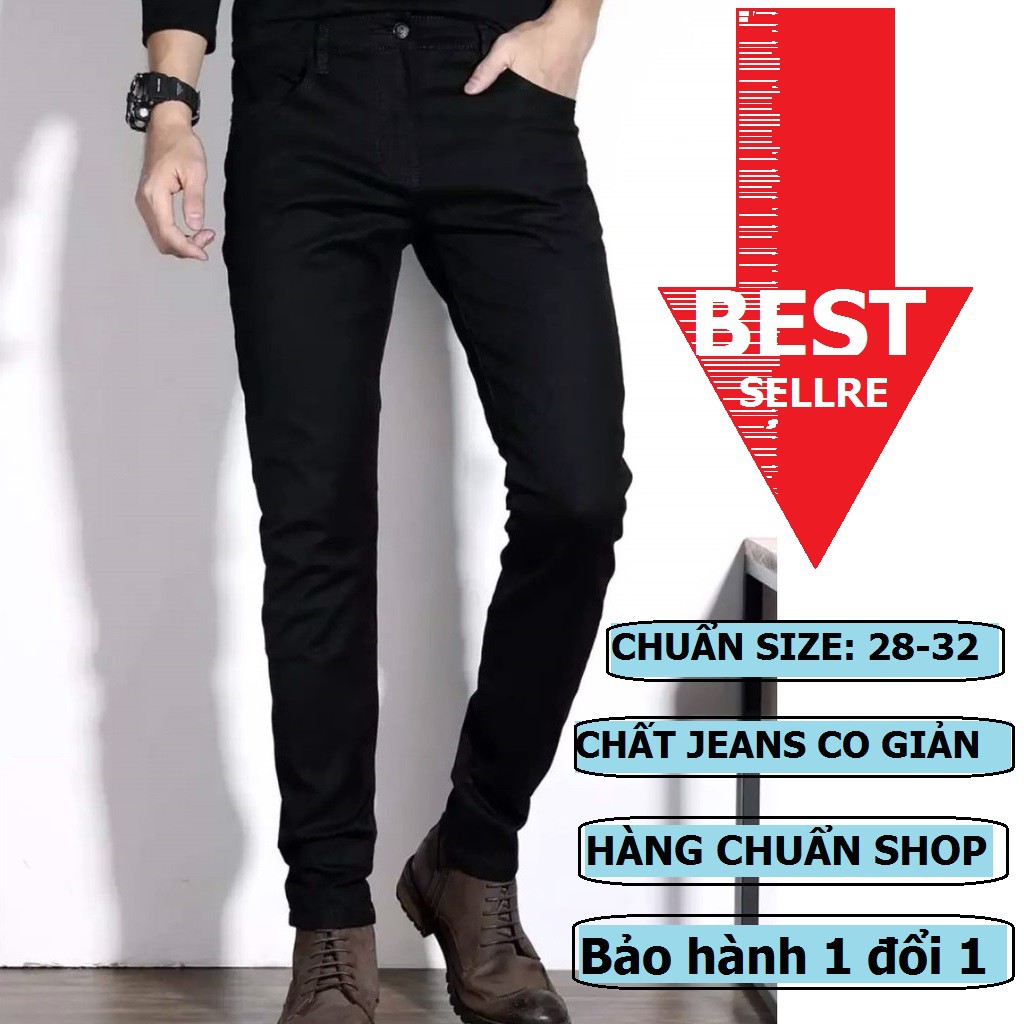 Ảnh thật, Quầnjean Nam Đen .Quần jean nam đen trơn Cao Cấp Hàn Quốc -shopthunsi01