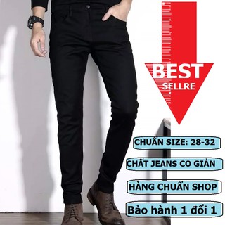 Ảnh thật, Quầnjean Nam Đen .Quần jean nam đen trơn Cao Cấp Hàn Quốc -shopthunsi01