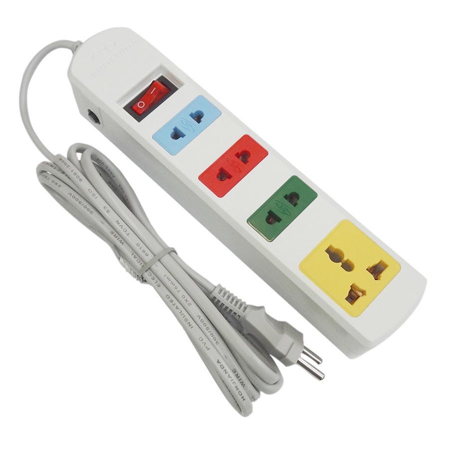 Ổ cắm điện đa năng có USB Honjianda 0448B 3.300W dây 3 mét an toàn chống quá tải