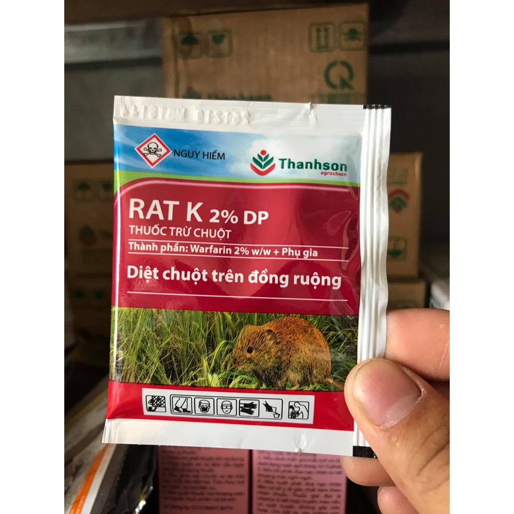 Thuốc diệt chuột chính hãng RAT K 2% DP (10g)