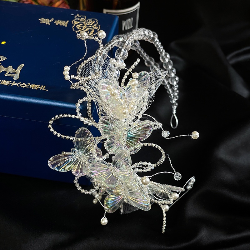 Phụ Kiện Cài Tóc Hình Bướm Pha Lê Phụ Kiện Chụp Ảnh Cô Dâu Mới