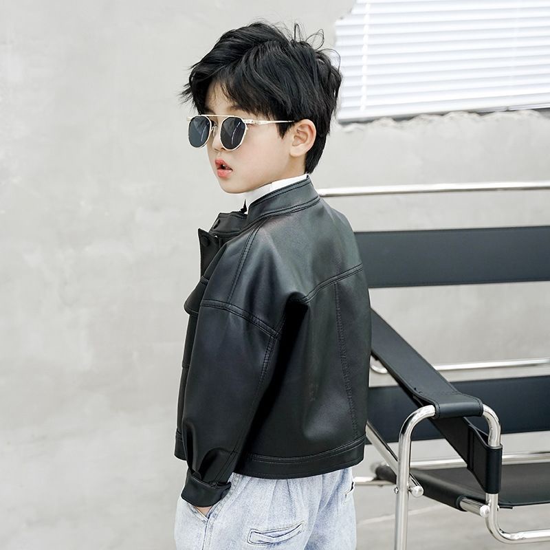 Áo khoác da thời trang mùa thu phong cách Hàn Quốc cho bé