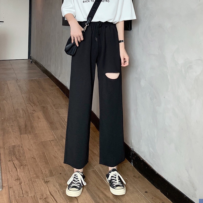 SUXI Quần Thể Thao Lưng Cao Dáng Rộng Màu Sắc Đơn Giản Thời Trang Mùa Xuân Thu Theo Phong Cách Hàn Quốc Cho Nữ