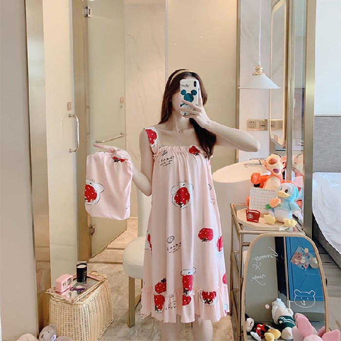 Váy Ngủ Bộ Đồ Mùa Hè Nữ Mặc Ở Nhà Hai Dây mặc nhà mềm,mát,mỏng Dáng Hàn Quốc xinh Ra NgoàiVN06 | BigBuy360 - bigbuy360.vn