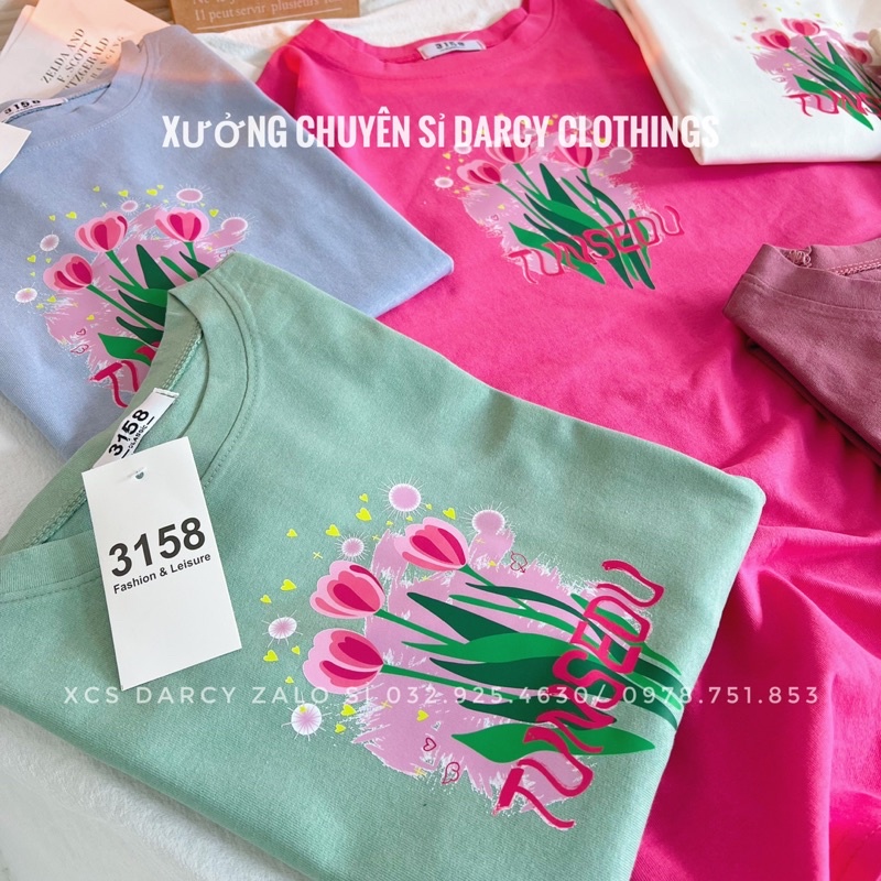 áo thun 3158 ✨ FREESHIP ✨ hoa tulip Tunsedu áo phông cotton nữ