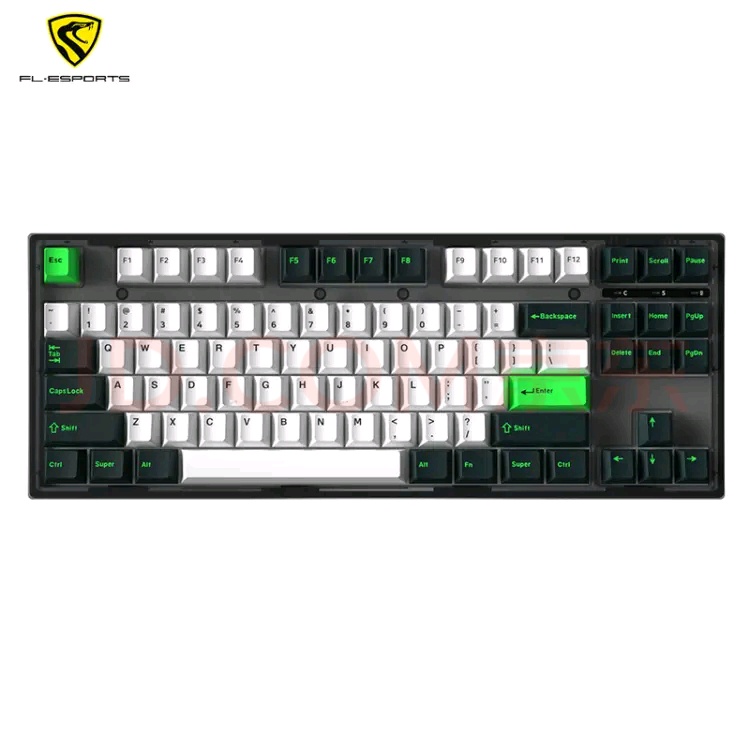 Bàn Phím Cơ FL-Esports GP87 CP White & Green - Gasket Mount