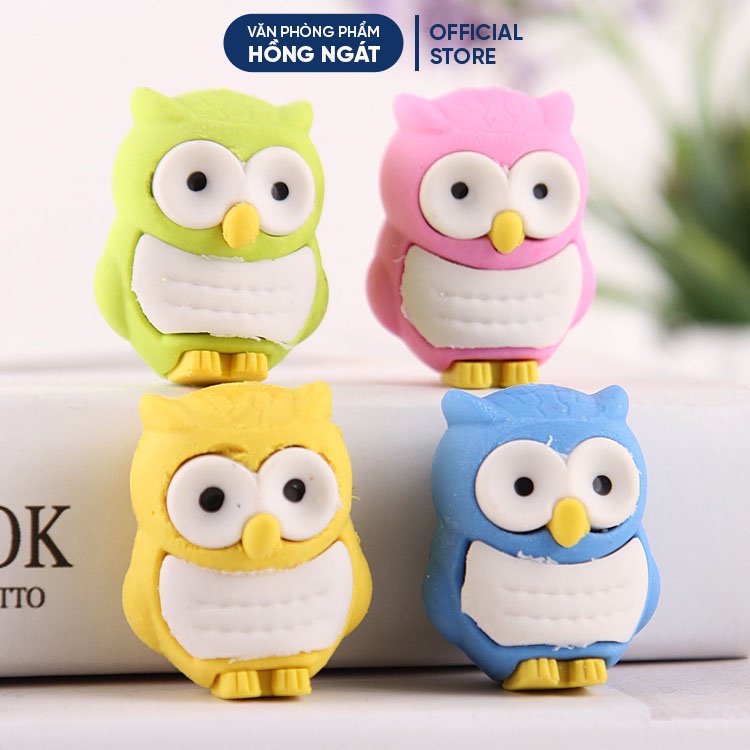 Tẩy bút chì hình cú mèo, đồ dùng học tập dễ thương cute giá rẻ làm quà tặng học sinh văn phòng phẩm T07