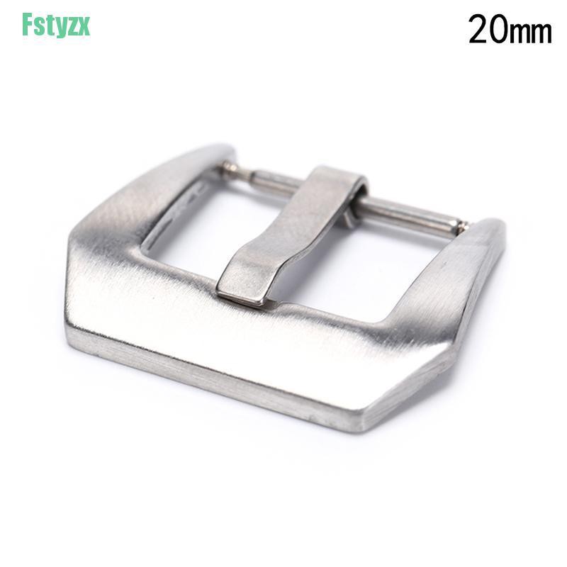 fstyzx 20/22/24mm Stainless Screw-in Buckle Watch Band Strap Brushed Clasp Black/Silver