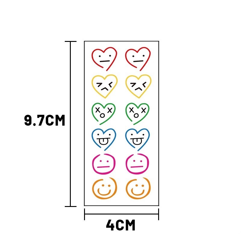 [Hàng mới về] Tờ hình xăm dán chống nước nhiều màu sắc thiết kế dễ thương cho nam và nữ