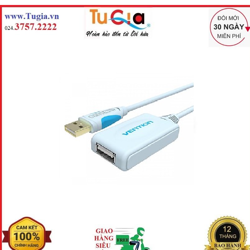 Cáo nối dài USB 2.0 có chip khuếch đại Vention VASC01 10M Hàng chính hãng