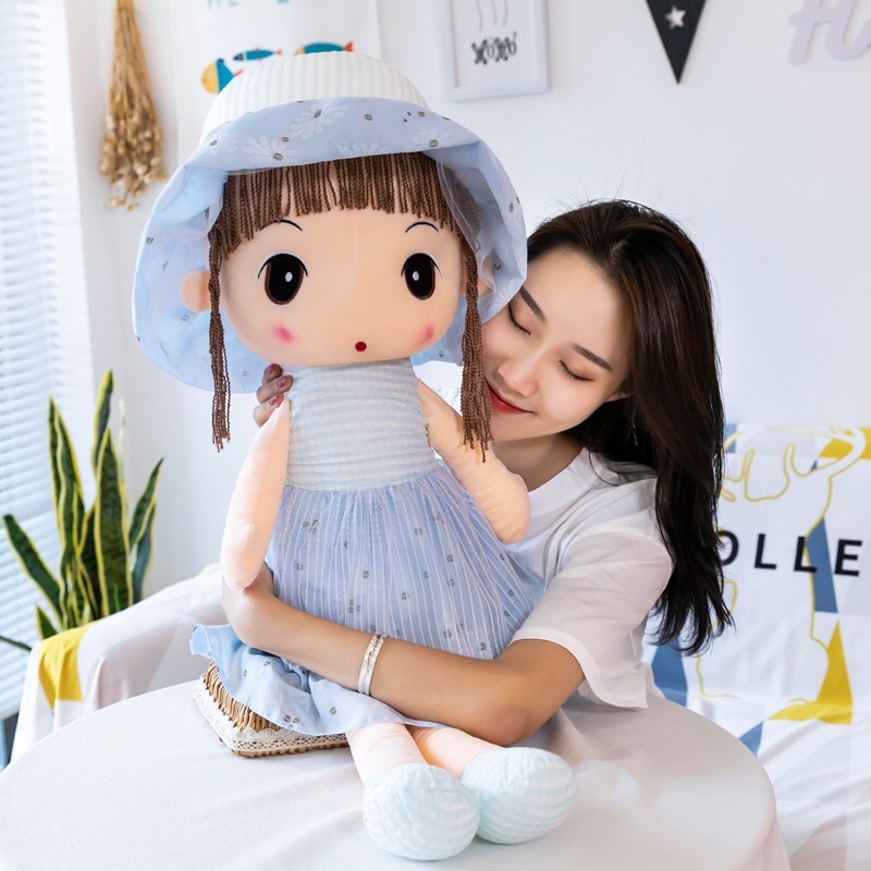 Búp bê gấu bông váy kẻ cao cấp hàng chuẩn như hình kích thước 45cm và 60cm