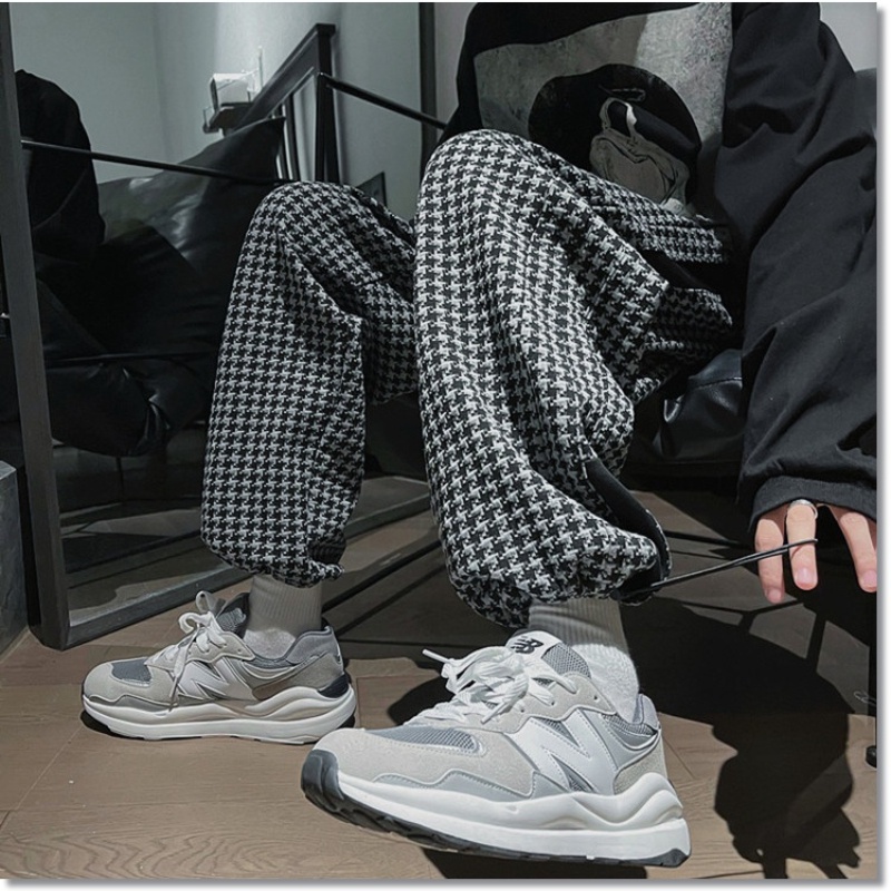 Quần dài in họa tiết răng sói cổ điển thoải mái mặc hàng ngày phong cách hip hop sành điệu cho nam size S-3XL