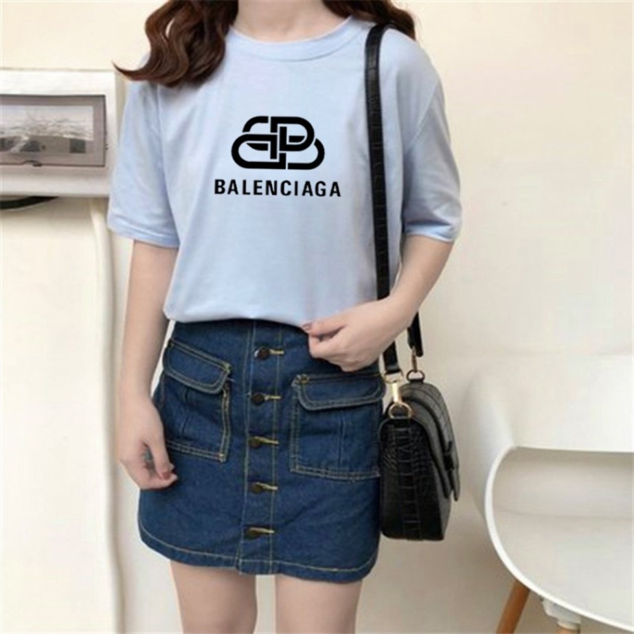 Áo Thun Unisex Nam Nữ Tay Lỡ Form Rộng In Balenciaga Logo Vector