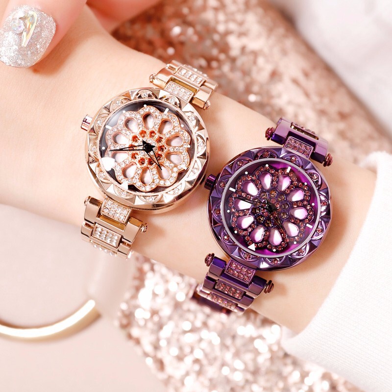 Đồng Hồ Nữ Chính Hãng Mashali Bông Hoa Xoay Dây Thép Cao Cấp Không Gỉ Đính Đá Đẹp Giá Rẻ | BigBuy360 - bigbuy360.vn