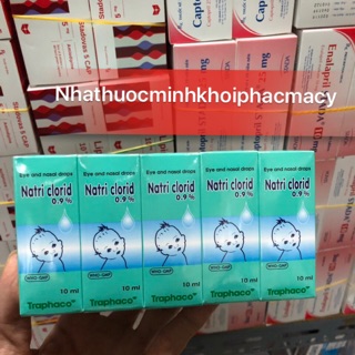 Nước muối sinh lí nhỏ mắt ,mũi natri 0,9% traphaco