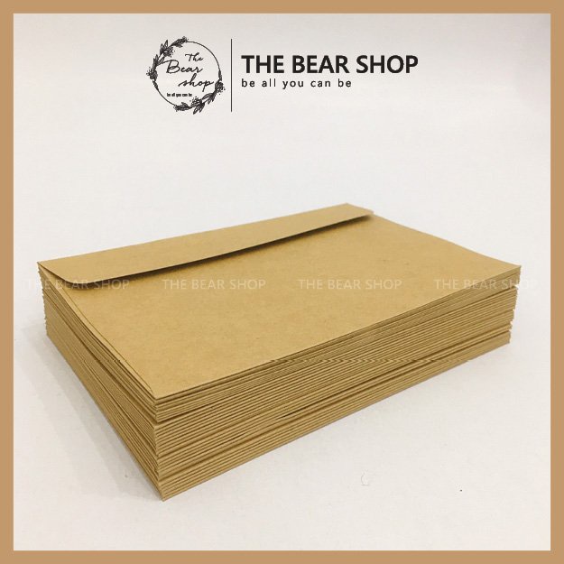 Combo 5 bì thư trơn handmade giấy karft phong cách vintage hàng loại 1 chất lượng cao - The Bear Shop