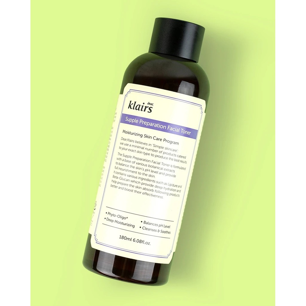 Klairs - Nước Hoa Hồng Klairs Dành Cho Da Nhạy Cảm 180ml Supple Preparation Facial Toner