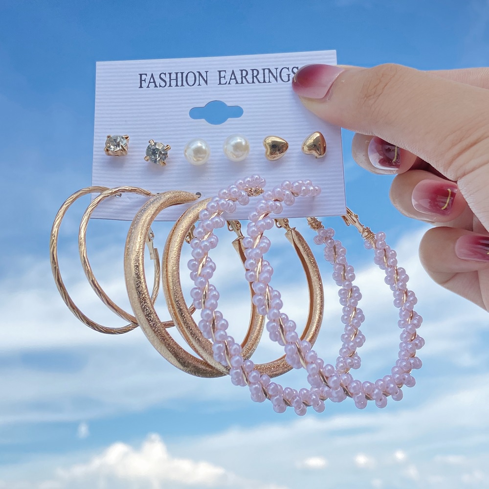 iF YOU Set bông tai hình bướm đính ngọc trai nhân tạo thời trang