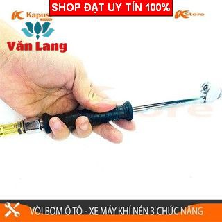Vòi bơm ô tô - xe máy khí nén 3 chức năng Kapusi có đồng hồ đo áp suất lốp - Hàng chính hãng