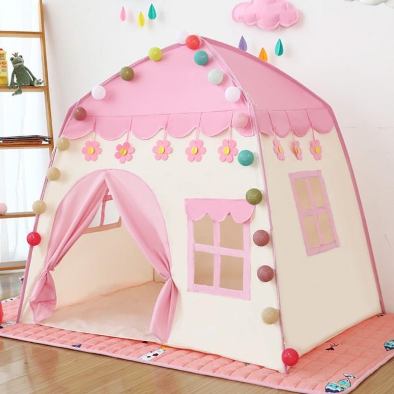 Lều cho bé ,lều công chúa hoàng tử cắm trại gồm 2 màu xanh hồng loại CAO CẤP (mẫu mới 2021)