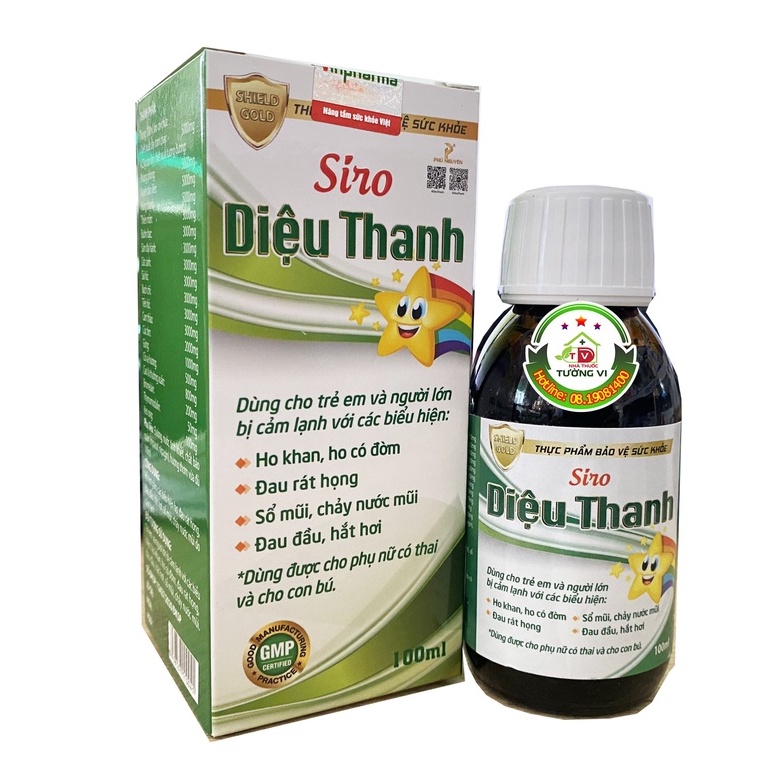 Siro Diệu Thanh – Hỗ trợ giảm các biểu hiện ho, đau rát họng. đau đầu, hắt hơi, sổ mũi, chảy nước mũi do cảm lạnh