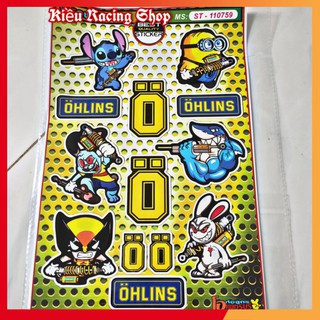 [Tem Xe] Tem Sticker Hoạt Hình Dán Xe