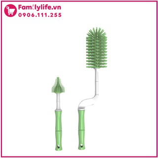 [CHÍNH HÃNG] - Cọ Rửa Bình Sữa Silicon Cao cấp 2 chi tiết ( Xoay 360 độ )