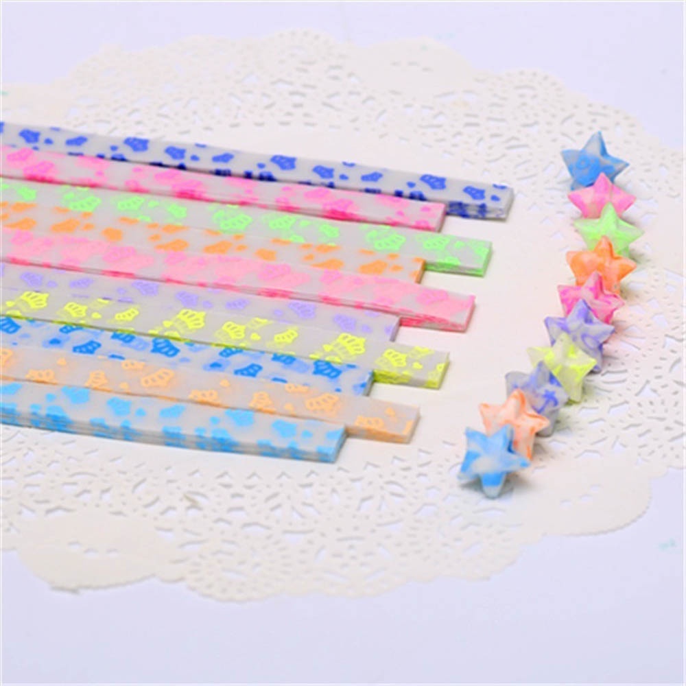 Giấy Xếp Ngôi Sao May Mắn Phát Sáng Trong Bóng Tối Dùng Để Trang Trí Tiệc Cưới / Valentine