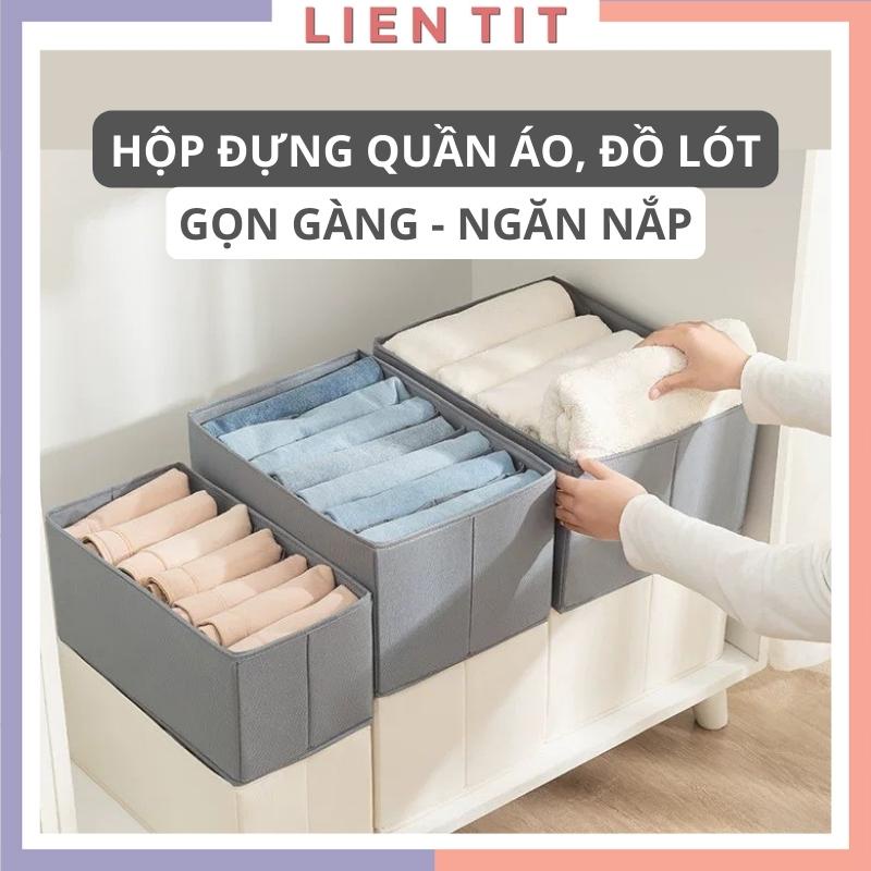 Hộp đựng quần áo đồ lót chia ngăn thùng vải để đồ sắp xếp tủ quần áo gọn gàng