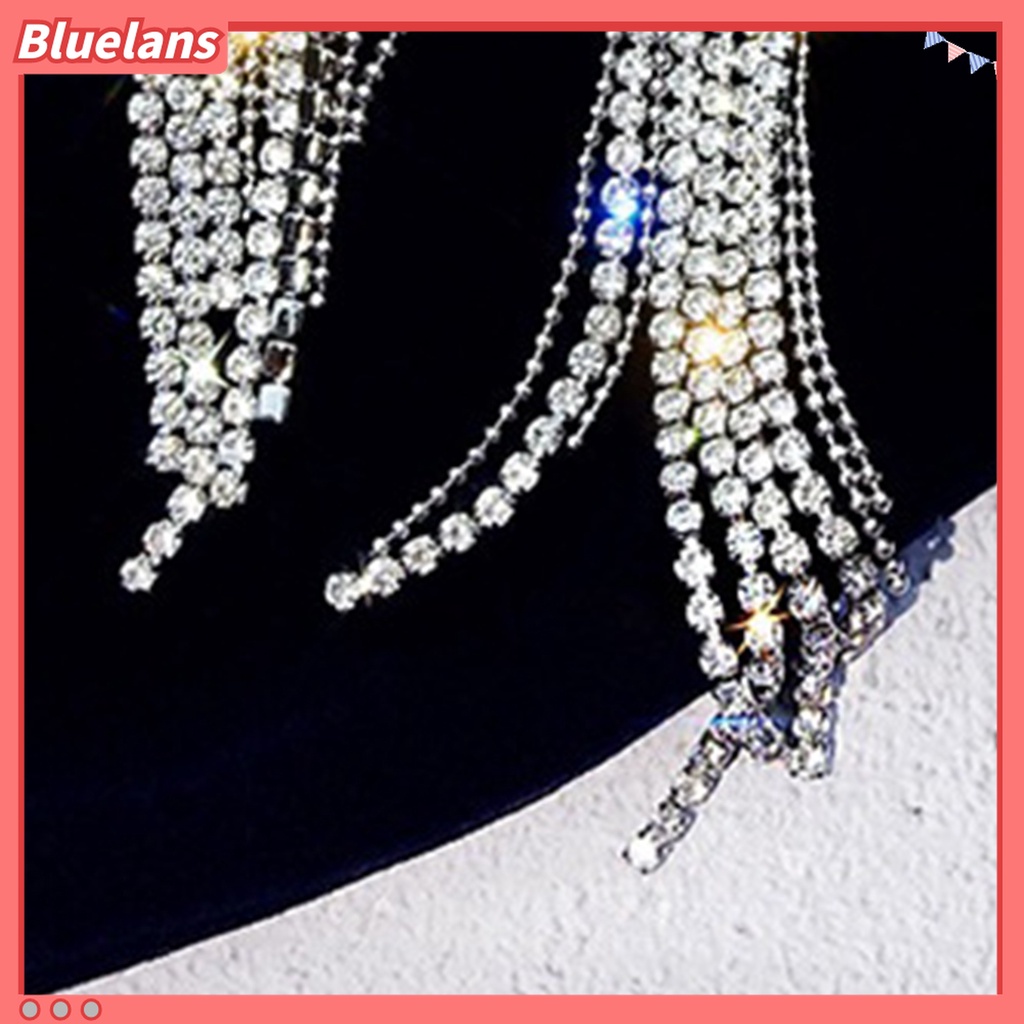 1 Đôi Bông Tai Tua Rua Đính Đá Lấp Lánh Thời Trang 48h