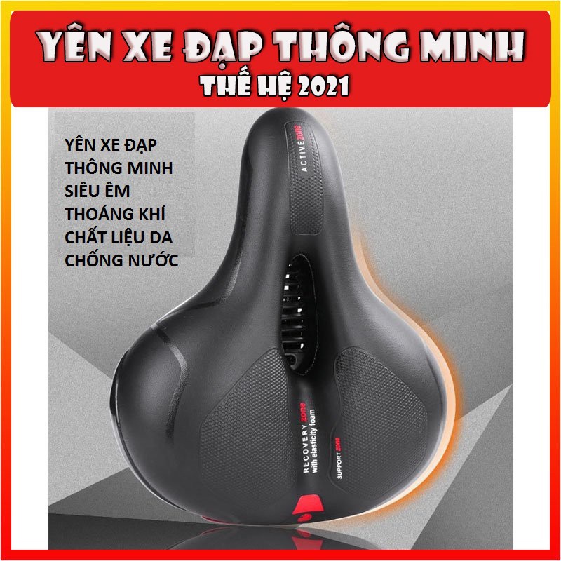Yên Xe Đạp Thể Thao Active Siêu Êm Chống Nước Thoáng Khí Đen Đỏ