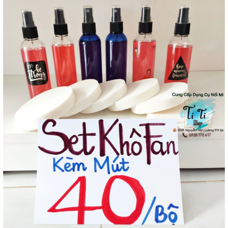SET DUNG DỊCH KHÔ FAN KÈM MÚT