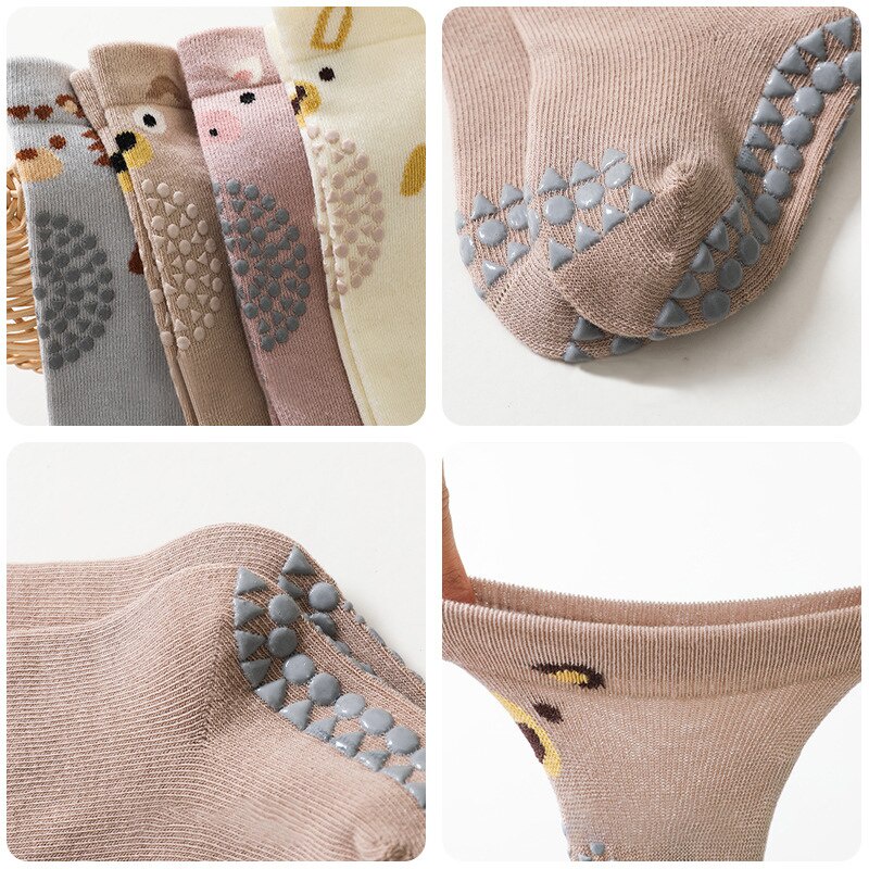 Đôi Vớ Giữ Ấm Mùa Thu Đông Cao Đến Đầu Gối Chống Trượt Bằng Vải Cotton Mềm Hình Thú Hoạt Hình Bảo Vệ Đầu Gối