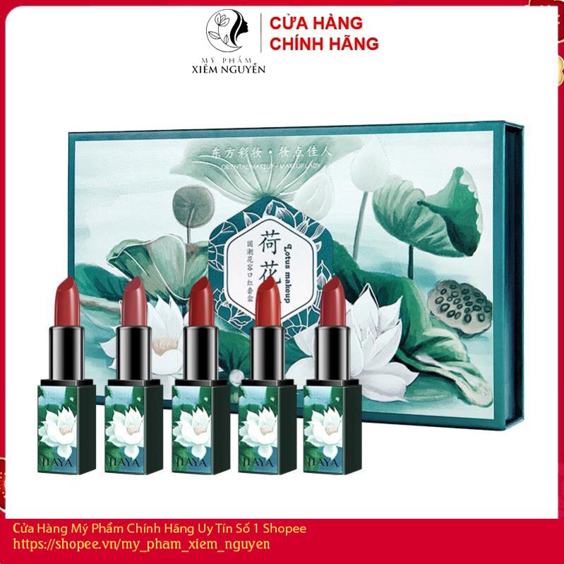 (HàngCao Cấp) Set 5 Son Môi Dưỡng Ẩm Chống Nước Phong Cách Cổ Điển-MS010