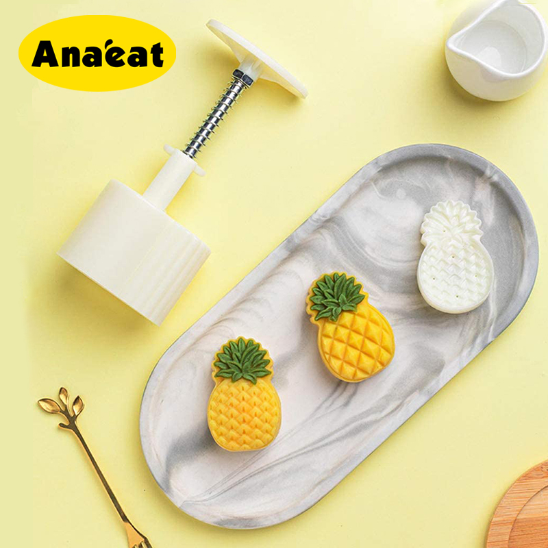 Khuôn làm bánh trung thu ANAEAT dạng nhấn thiết kế kiểu quả dứa tiện lợi cho nhà bếp
