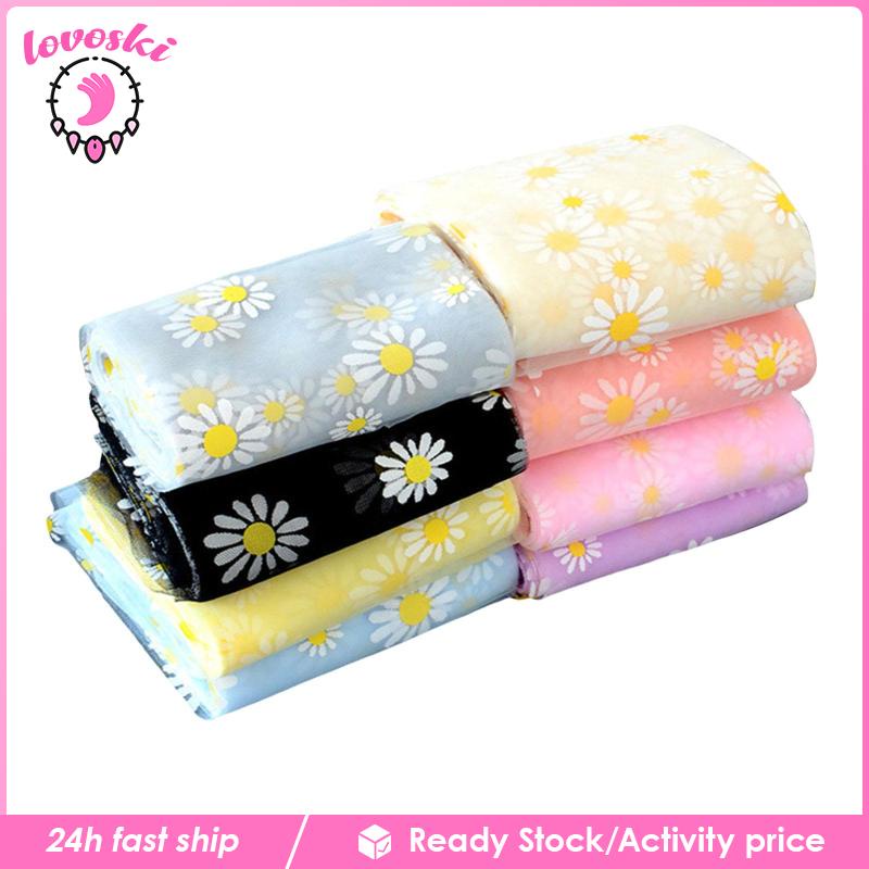 Set 8 Mạng Che Mặt Bằng Vải Tuyn Rộng 10cm Họa Tiết Hoa Cúc