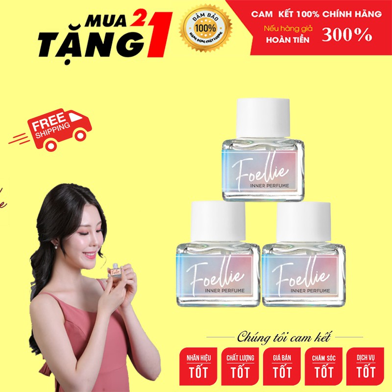 Nước Hoa Vùng Kín Foellie Màu Bạc 💖 Mua 2 Tặng 1 💖 Nước Hoa Vùng Kín Foellie 5ml Hương Hoa Hồng Trắng Tinh Khôi