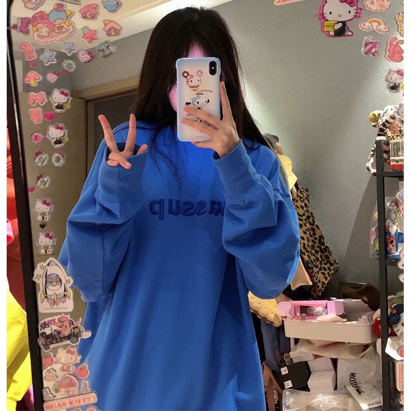 NRVP Áo Hoodie Dáng Rộng Thời Trang Hàn Quốc Đơn Giản Cá Tính Cho Nữ