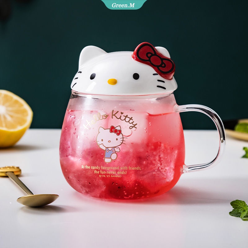 Cốc Thủy Tinh Uống Sữa/Nước Ép/Nước Ép Trái Cây In Hình Nhân Vật Cinnamoroll Dễ Thương Dung Tích 400ML