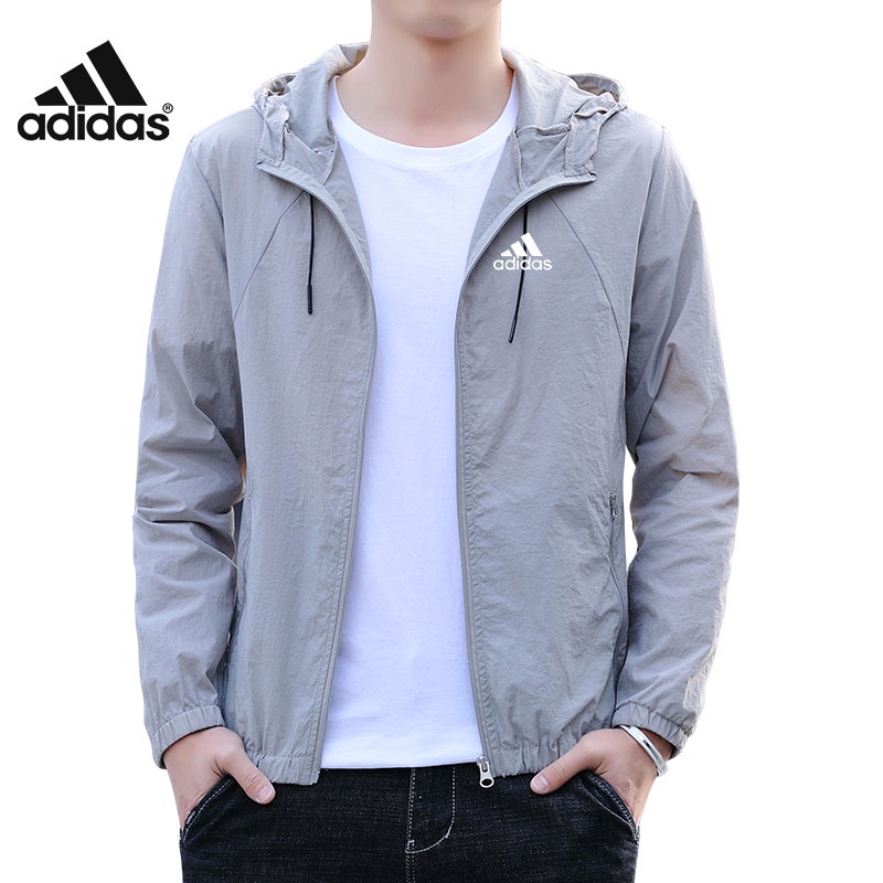 Adidas Áo Khoác Thể Thao Có Mũ Chống Nắng Siêu Nhẹ Thoáng Khí Chống Thấm Nước Thời Trang Cho Nam