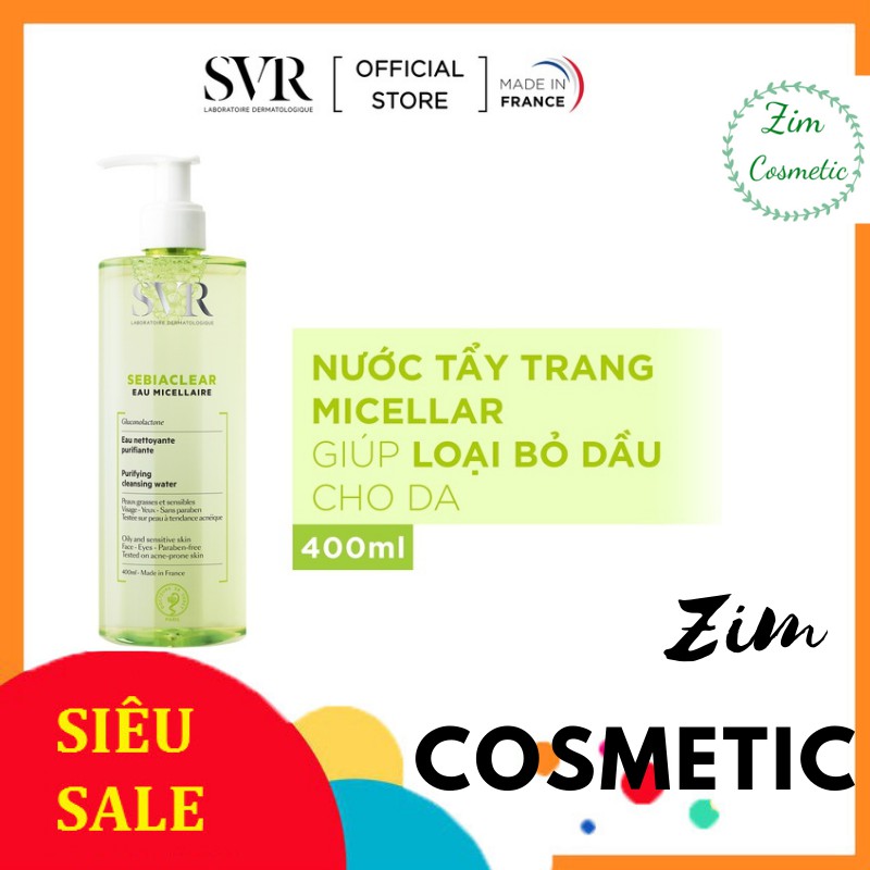 Nước tẩy trang SVR Sebiaclear Eau Micellaire cho da dầu mụn, nhạy cảm