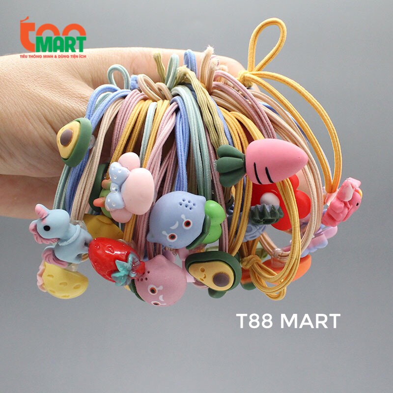 Dây chun buộc tóc đồ 1K cute nhiều hình dễ thương, thun cột tóc chặt và rất bền freeship