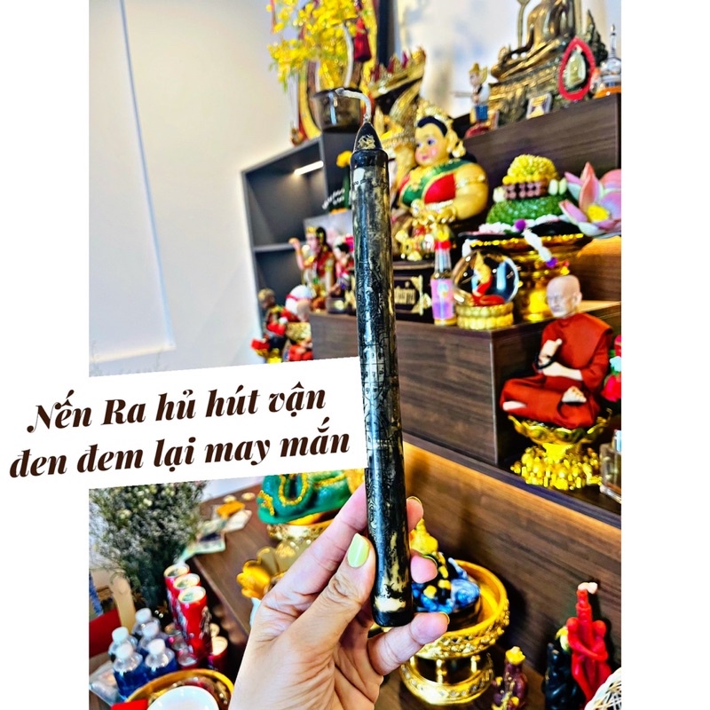 nến thủ công may mắn màu đen