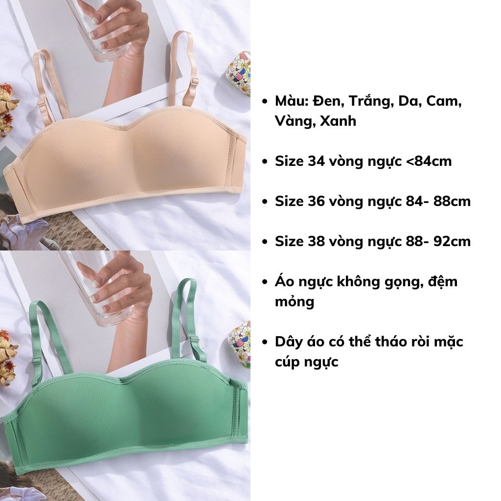 Áo ngực nữ không gọng không dây cúp ngực dây vai có thể tháo rời DEVARI A4280