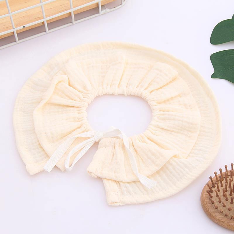 Khăn Quàng Cổ Bằng Cotton Crepe Mềm Màu Trơn Cho Bé Ăn Dặm
