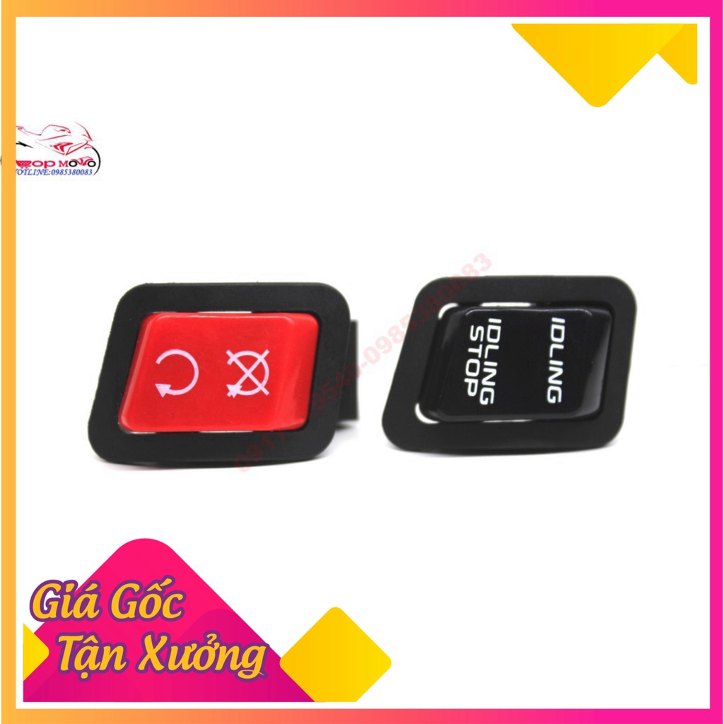 Nút idling stop màu đỏ giống xe SH300i gắn được cho SH, AB,LEAD,VARIO,CLICK,VISION,WINNER... (Ảnh Sp thật)