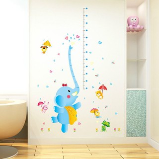 Decal dán tường Thước đo voi phun nước 2 - DTD019