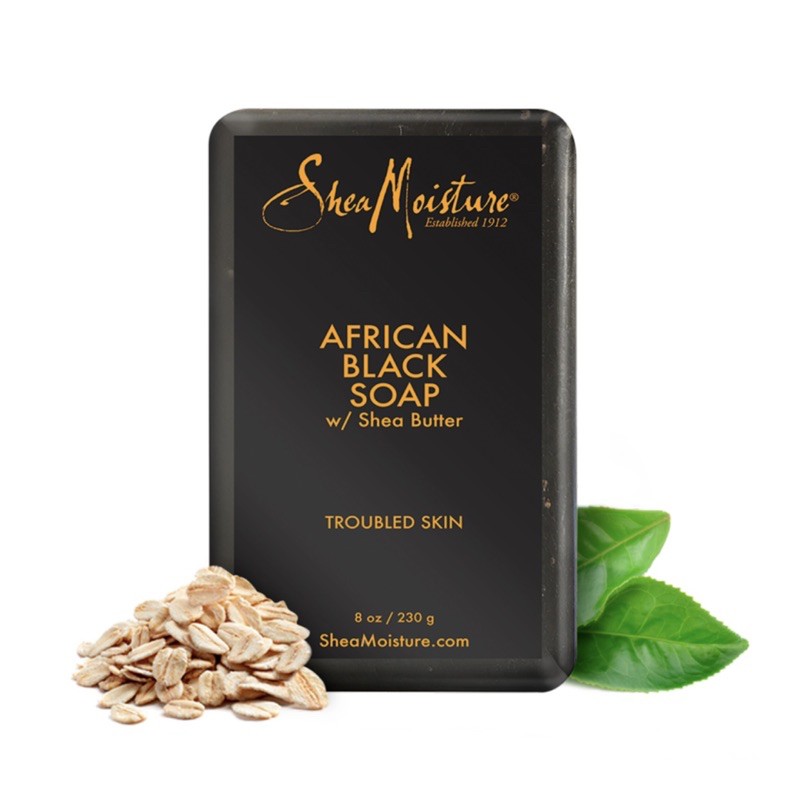 Xà Phòng Đen Châu Phi Shea Moisture African Black Soap Ngăn Ngừa Mụn Lưng